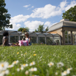 A view of the Glass House at Sheffield Botanical Gardens.