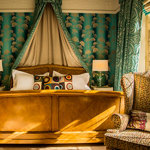 A bedroom at Fischer’s Baslow Hall, an award-winning, stylish, boutique country house hotel and restaurant.