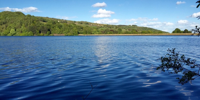 Agden Reservoir on a sunny day.