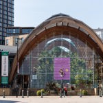 One of the entrances to the Sheffield Winter Garden as seen from Tudor Square.