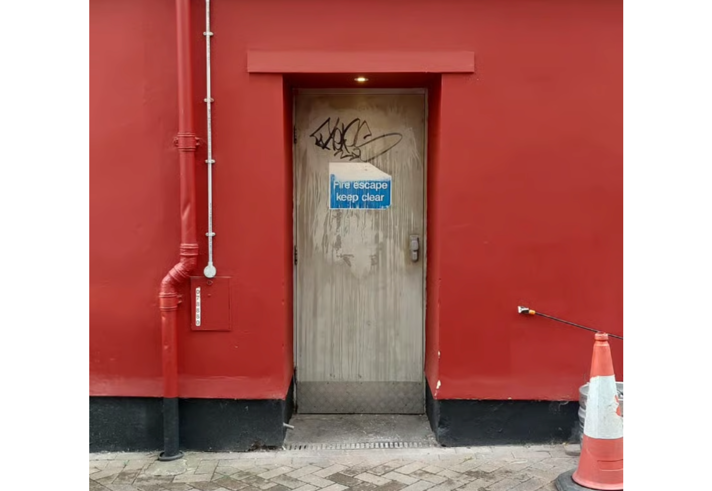 The entrance to Not Open; Don't Come.