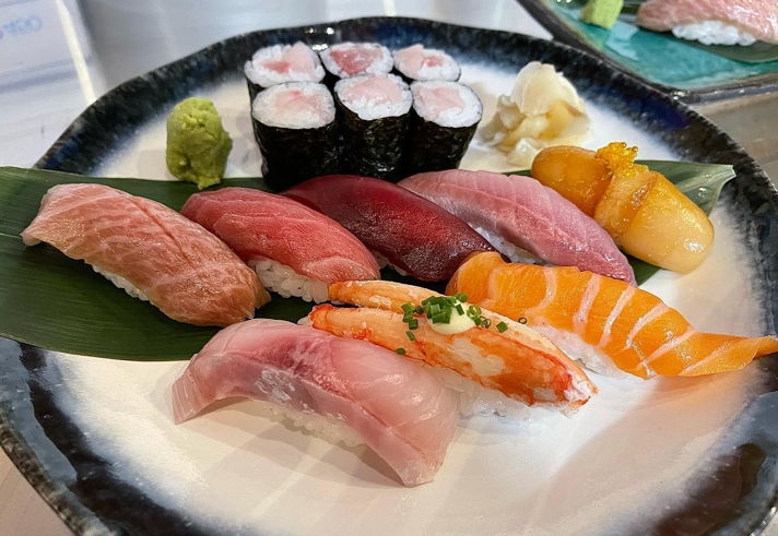 A plate of sushi at Roku Sheffield.