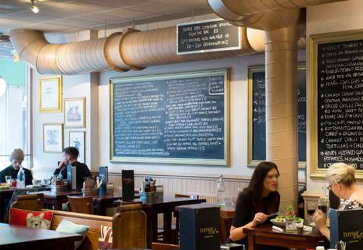 Interior of the Thyme Cafe.