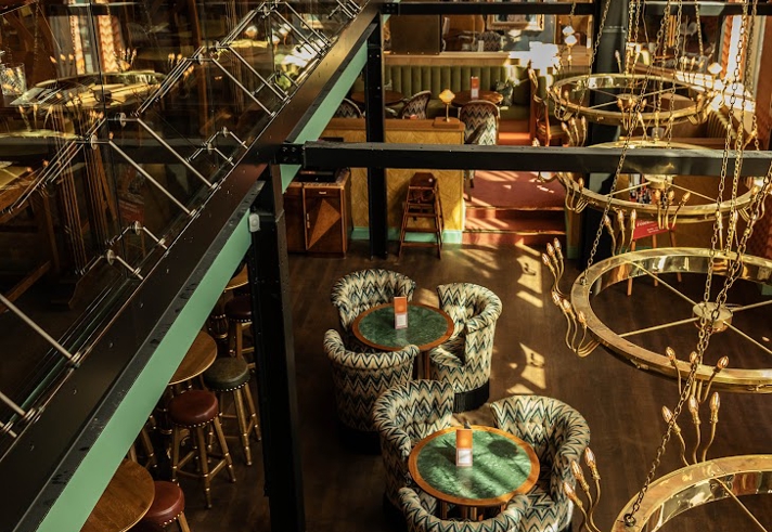A photograph of the sumptuous interior at Cosy Club Sheffield.