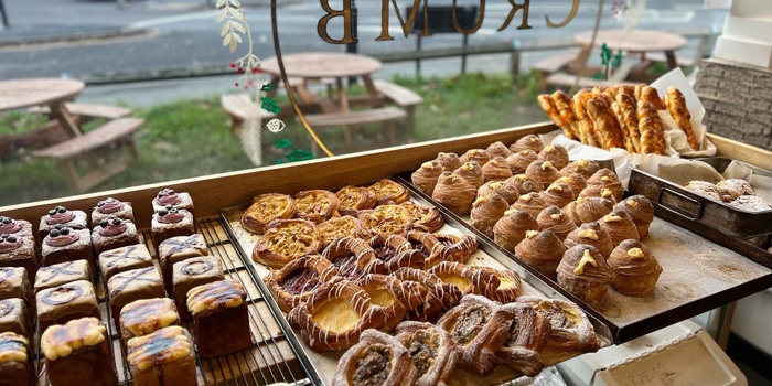A selection of cakes and pastries at Crumb.