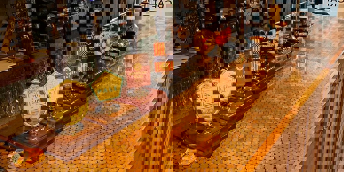 The bar at The Itchy Pig.