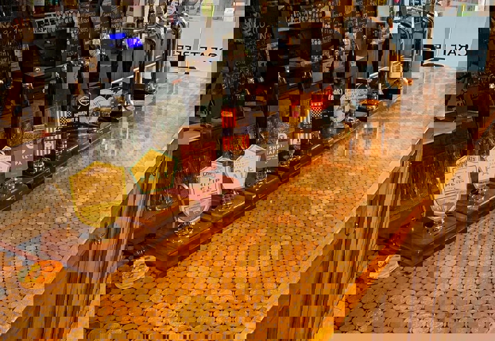 The bar at The Itchy Pig.