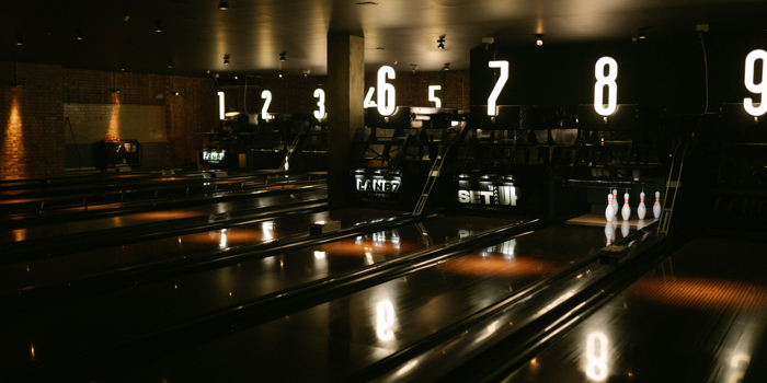 The bowling lanes at Lane7.