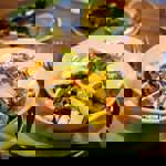 Food set out on a table at Kopi & Chai.