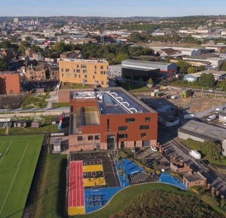 An aerial view of the Sheffield Olympic Legacy Park.