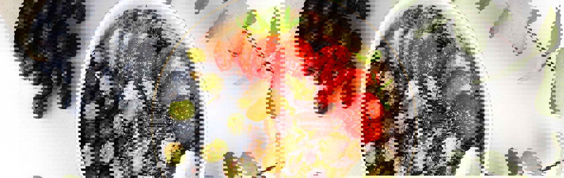 Mixed fruit bowl at Pom Kitchen.